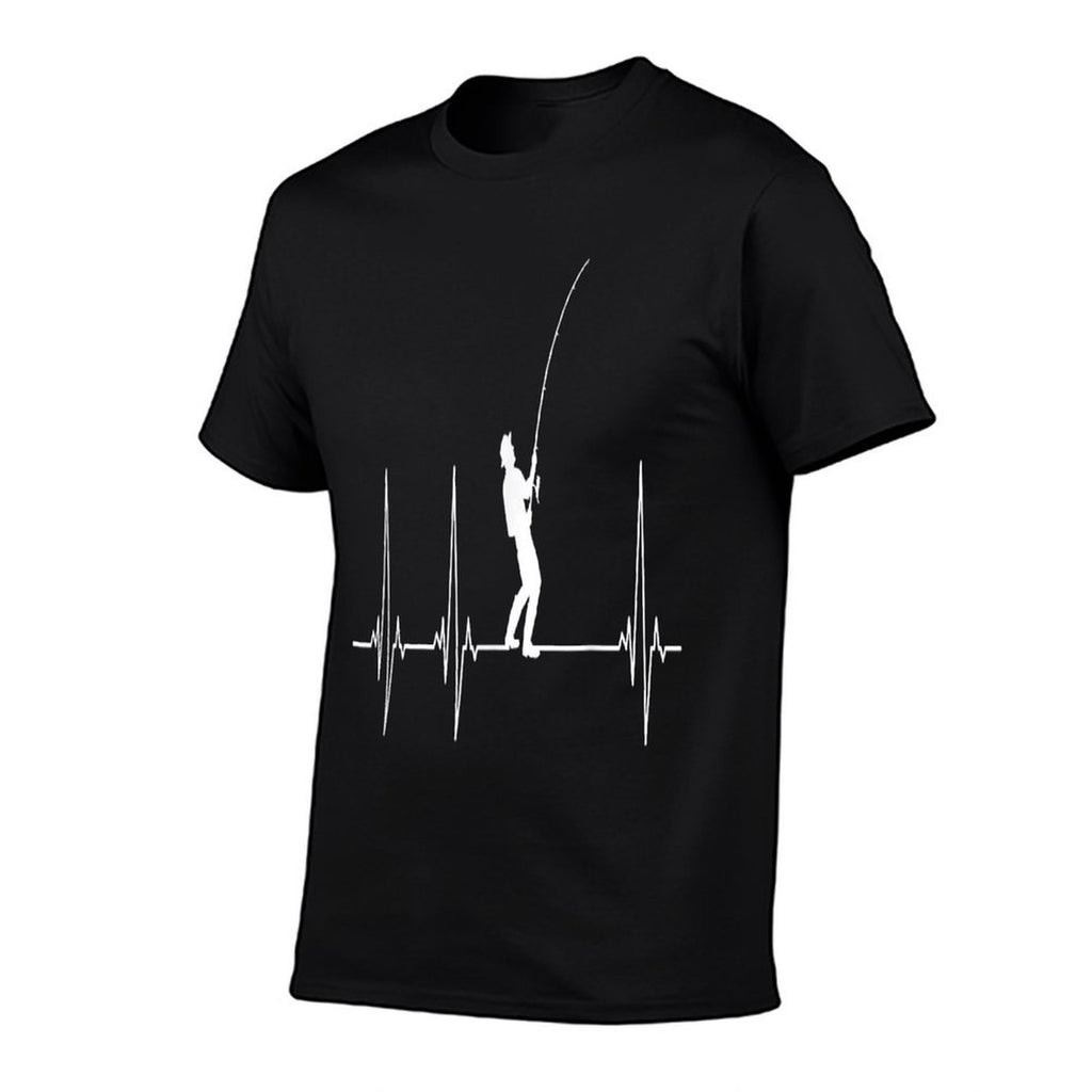 Fishing Heartbeat  Oversized Silhouette T-Shirt