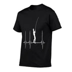 Fishing Heartbeat  Oversized Silhouette T-Shirt