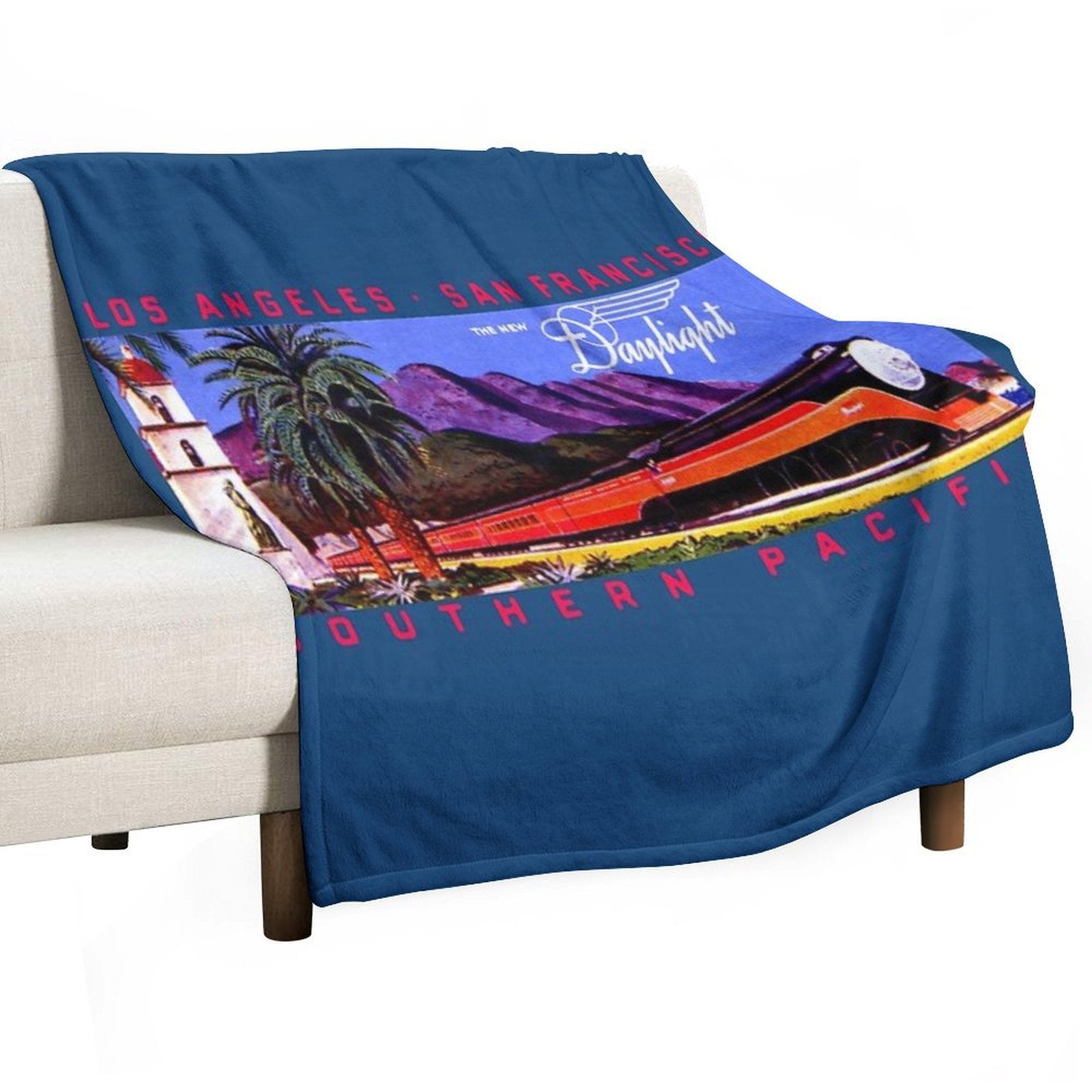 1930s Daylight Railroad Train Durable Throw Blanket
