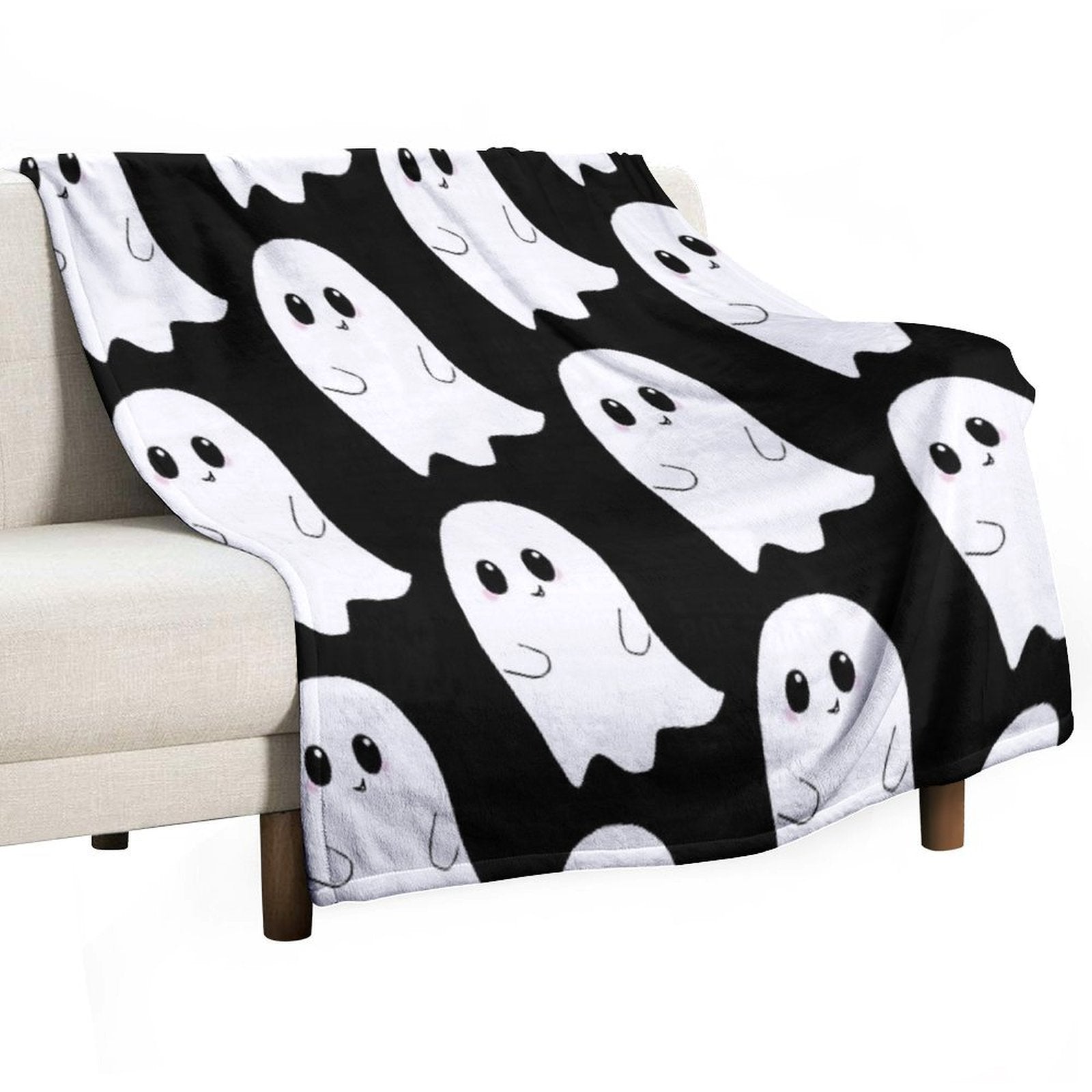 Cute Ghost Easy Care Throw Blanket