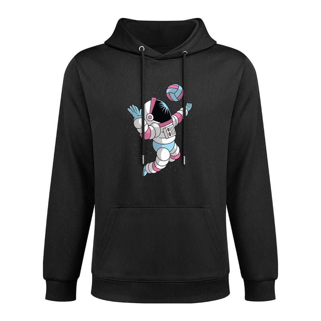 Astronaut Volleyball Player in Space Cool Science Sports Versatile Streetwear Hoodie
