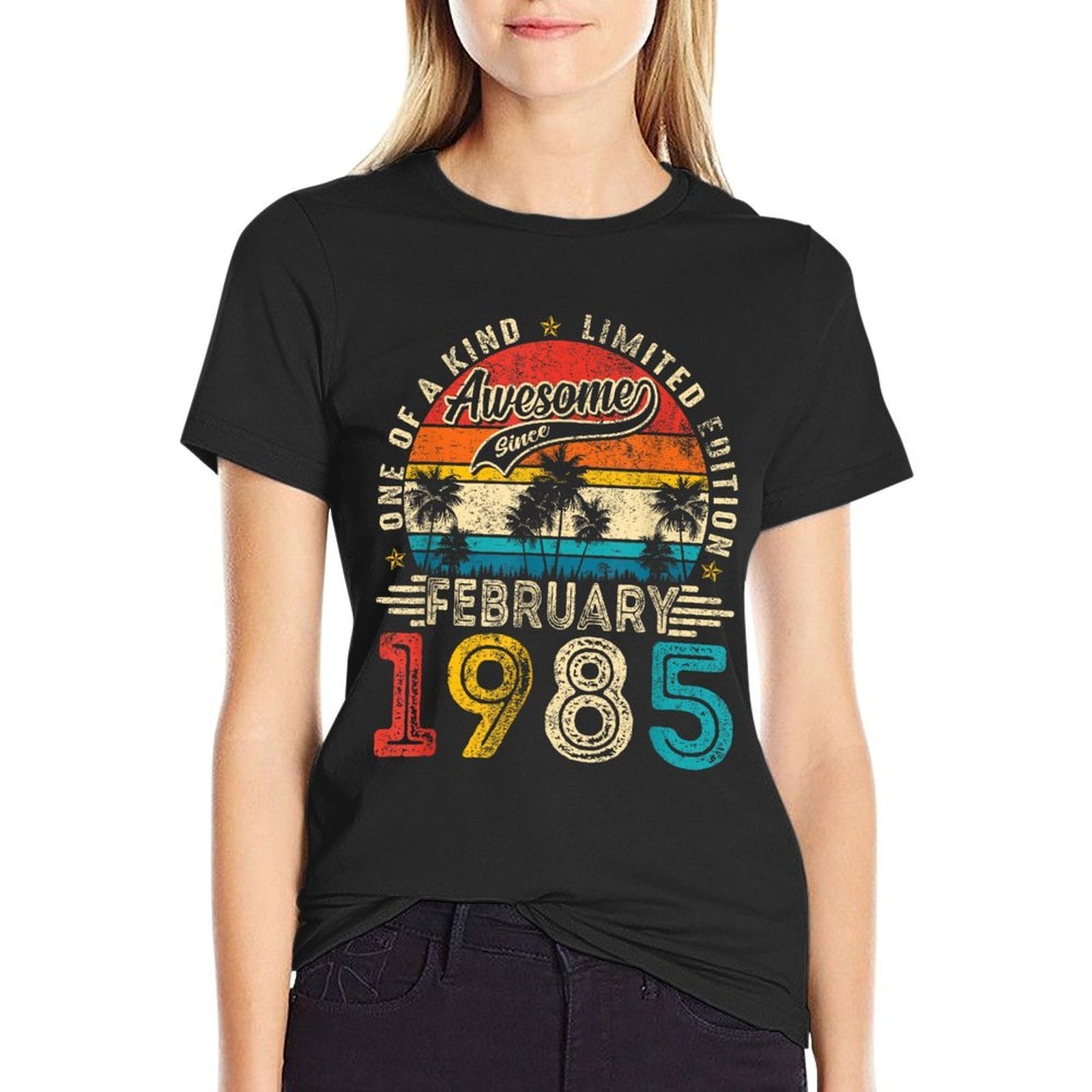 40 Years Old Awesome Since February 1985 40th Birthday Women  Affordable Price T-Shirt