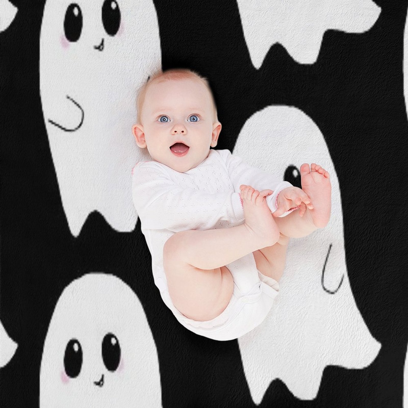 Cute Ghost Easy Care Throw Blanket