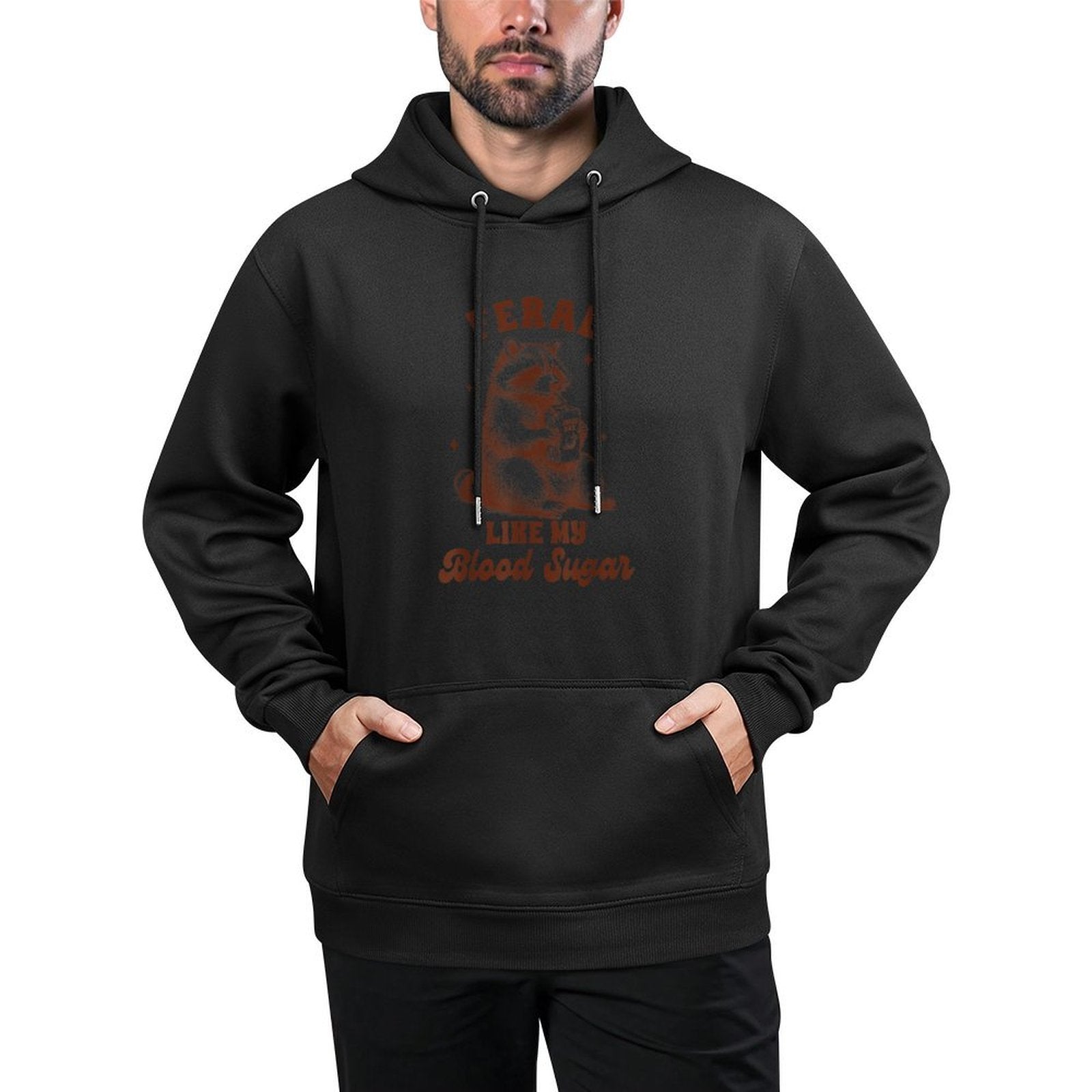 Diabetes Awareness Racoon Feral Like My Blood Sugar Colorfast Hoodie