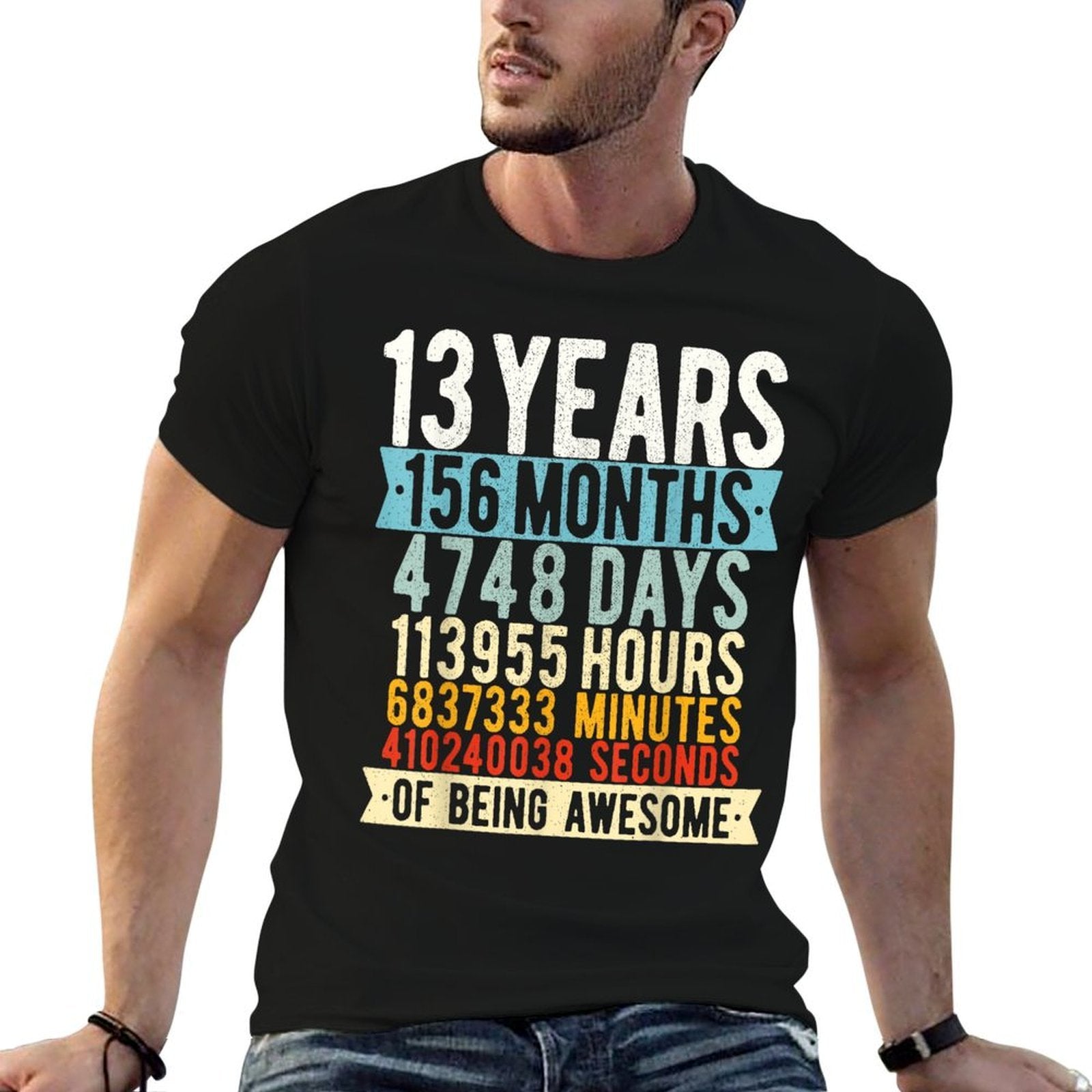 13th Birthday 13 Years Old Vintage Retro 156 Months  Trendy Pattern T-Shirt