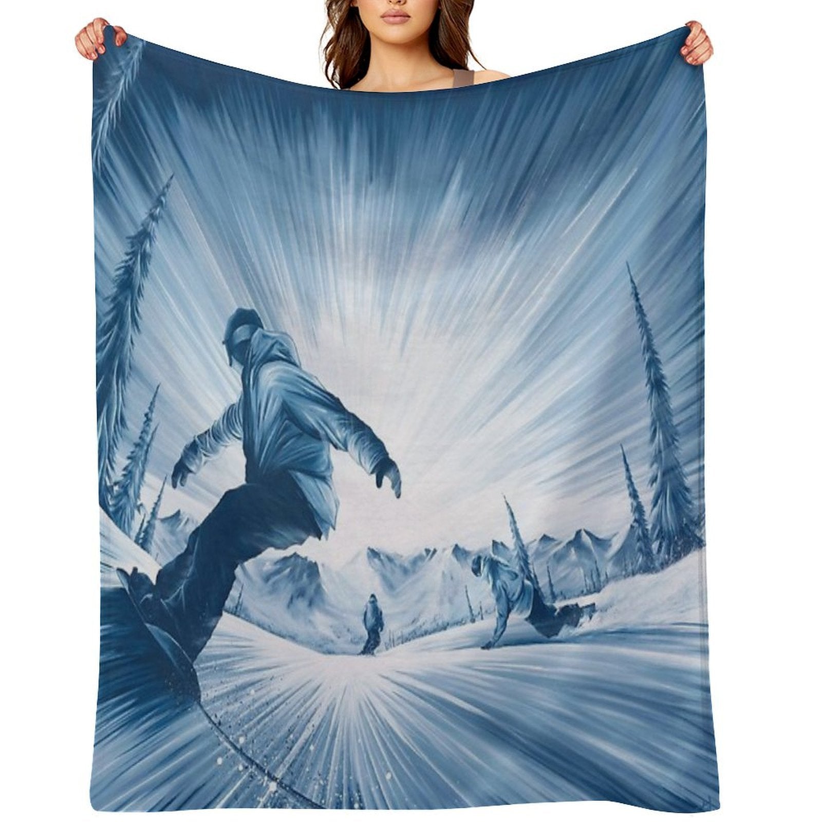 Snowboarding Friends III Anti-pilling Throw Blanket