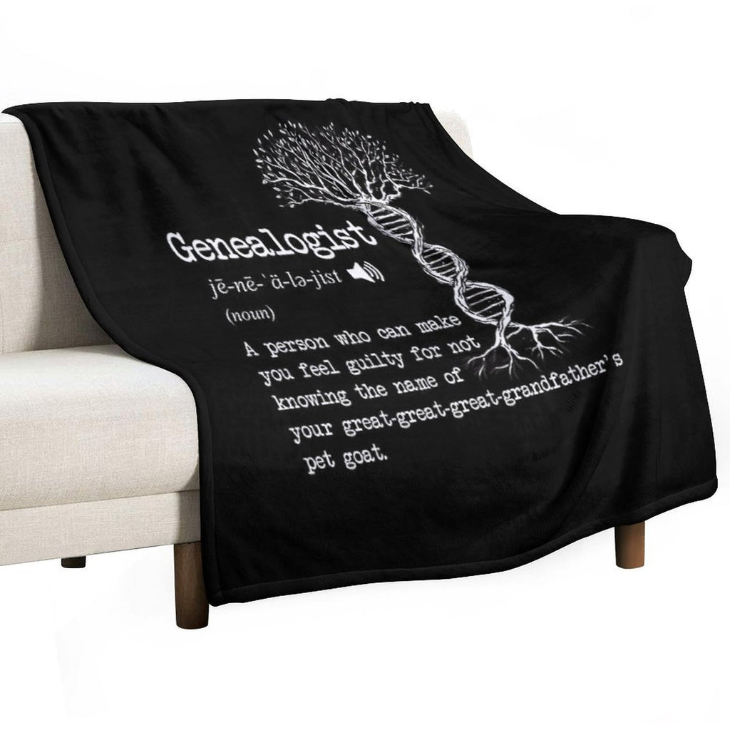 Funny Genealogist Definition Family Researcher History Tree Lineage Anti-pilling Throw Blanket