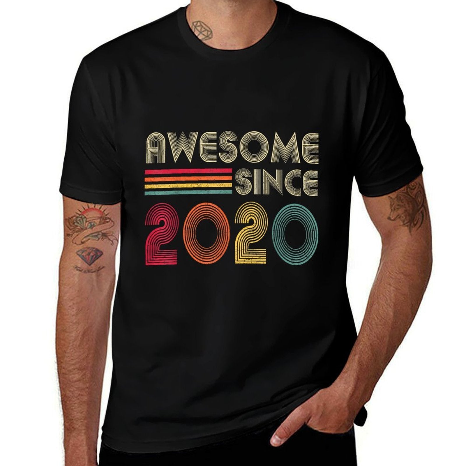 Awesome Since 2020 2nd Birthday Retro  Breathable T-Shirt