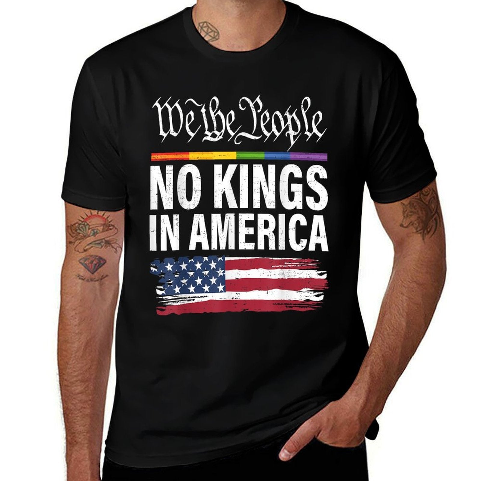 No Kings In America We The People Political Men Women  Moisture-wicking T-Shirt