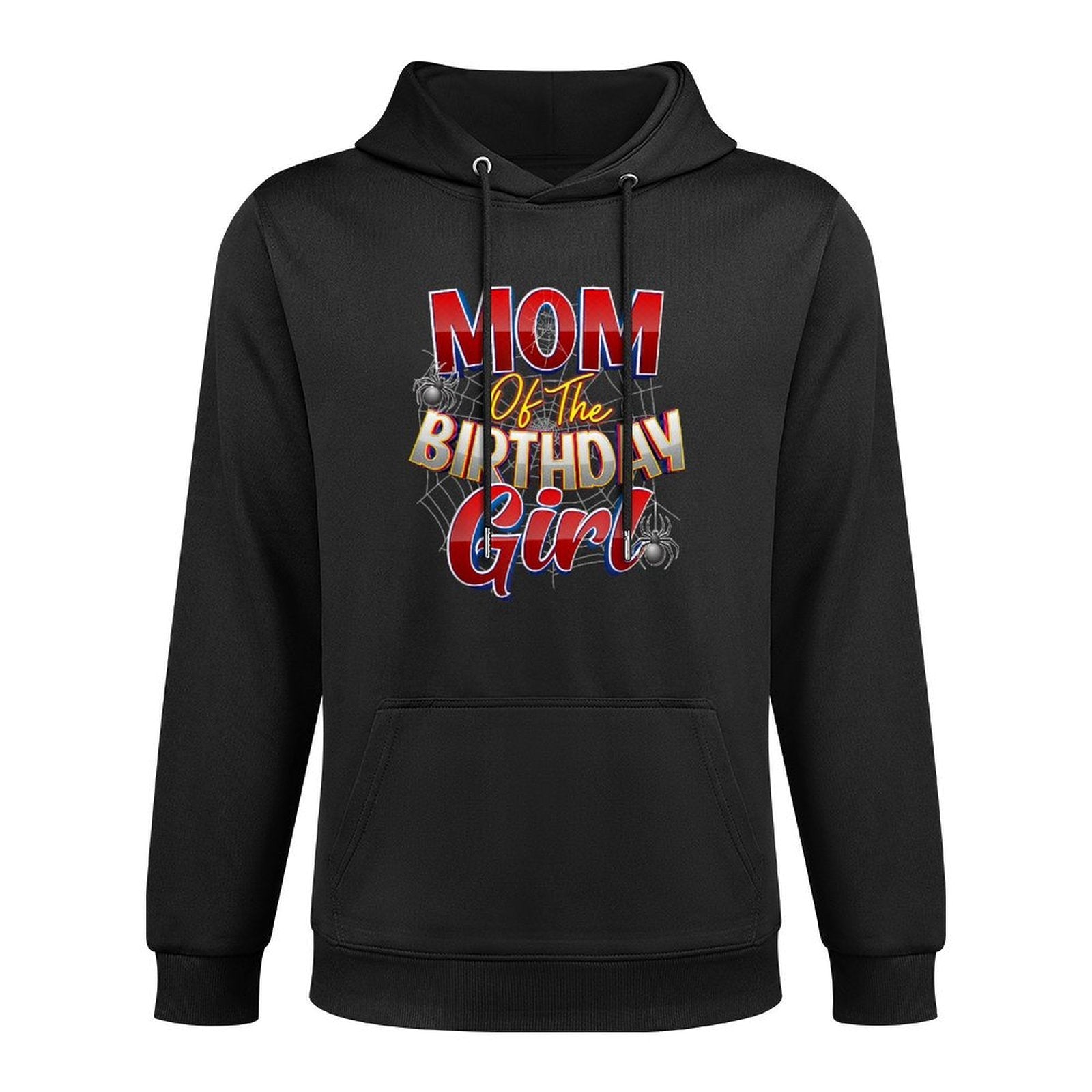 Spider Web Birthday Party Costume Mom of The Birthday Girl Cotton-Polyester Blend Hoodie