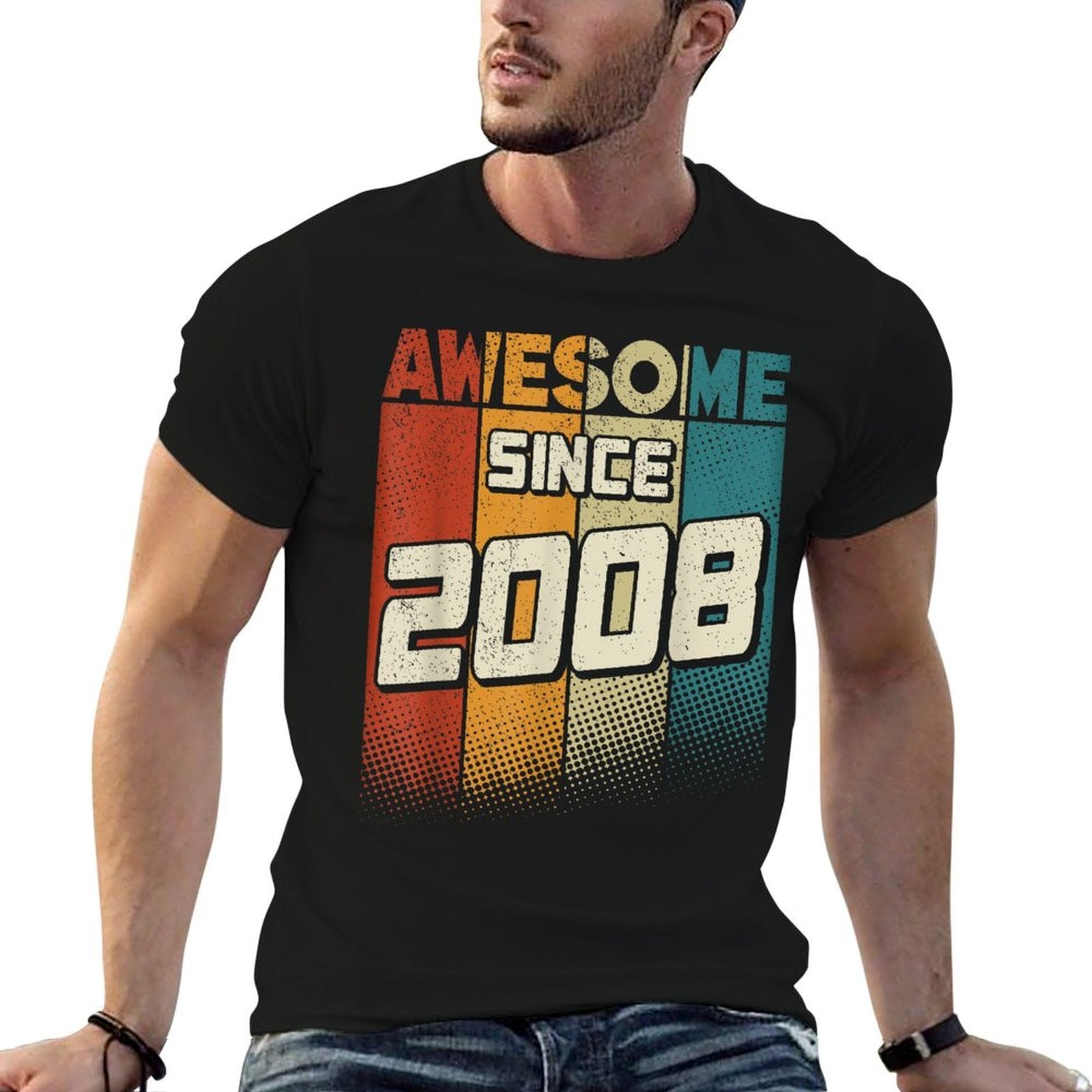 Awesome Since 2008 17 Yo Retro 17th Birthday Boy  Tagless Design T-Shirt
