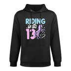 13th Horse Birthday Thirteen Year Old Girl Horses Birthday Casual Wear Hoodie
