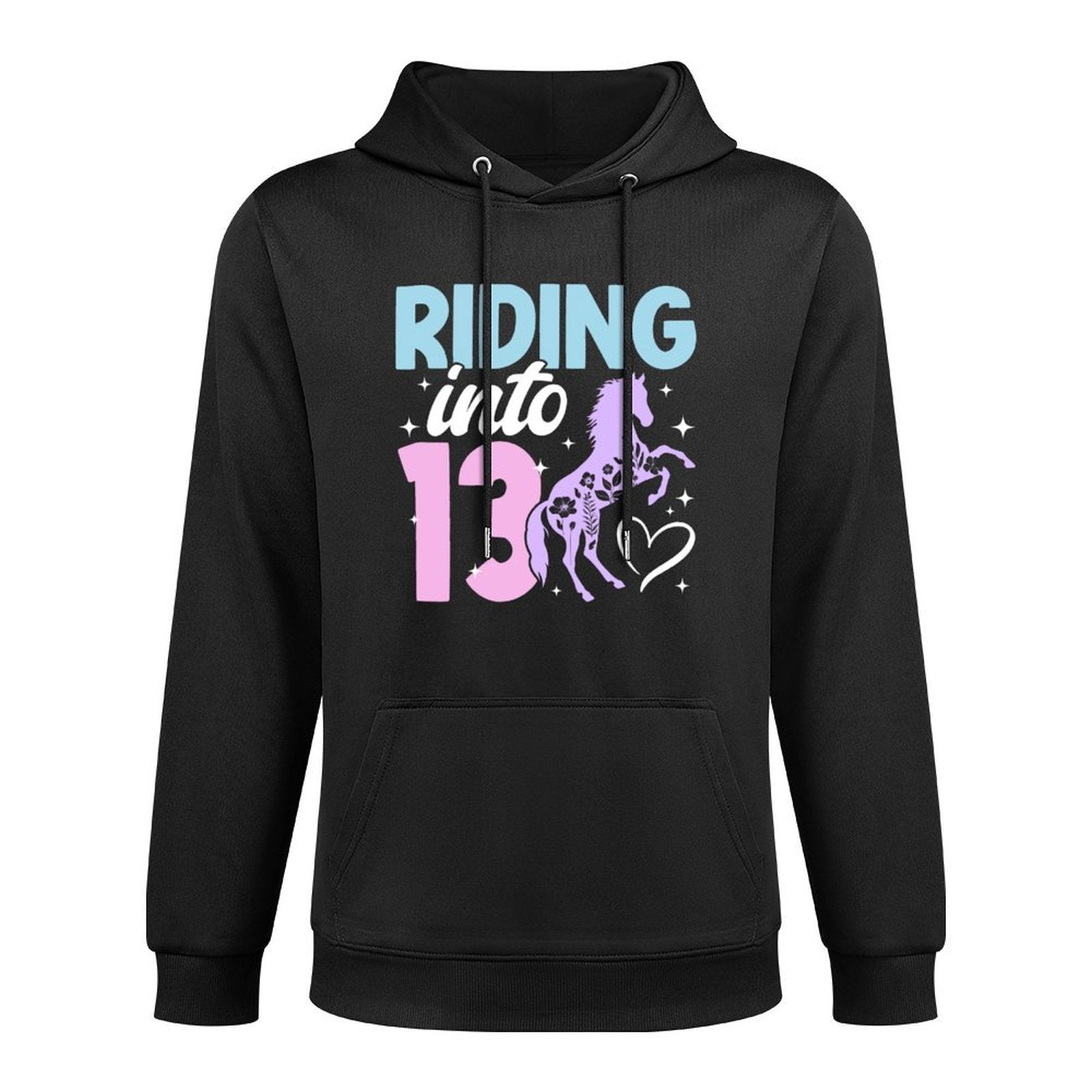 13th Horse Birthday Thirteen Year Old Girl Horses Birthday Casual Wear Hoodie