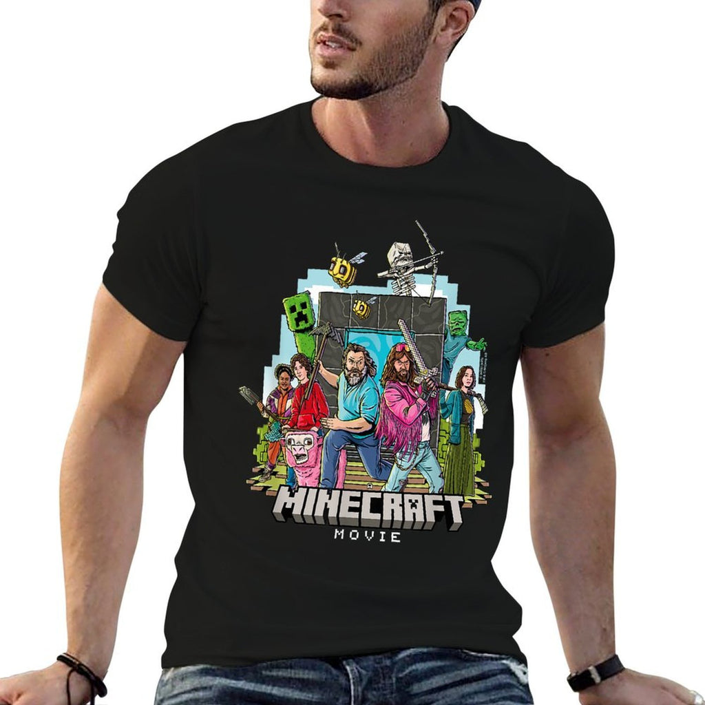 A Minecraft Movie Main Characters Group Shot Cartoon Style  Eco-friendly Material T-Shirt