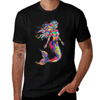 Colorful Abstract Mermaid Painting Art Graphic Motif Mermaid  Soft T-Shirt