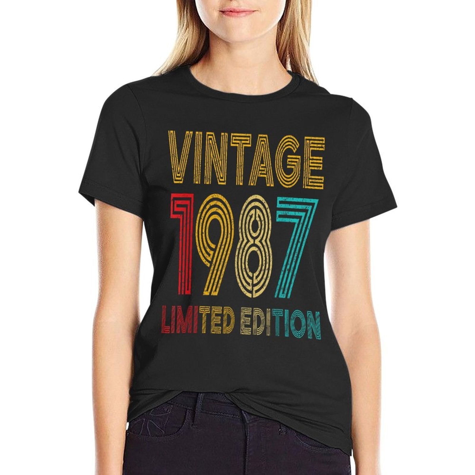 35 Years Old Vintage 1987 Limited Edition 35th Birthday  Fade-proof Color T-Shirt
