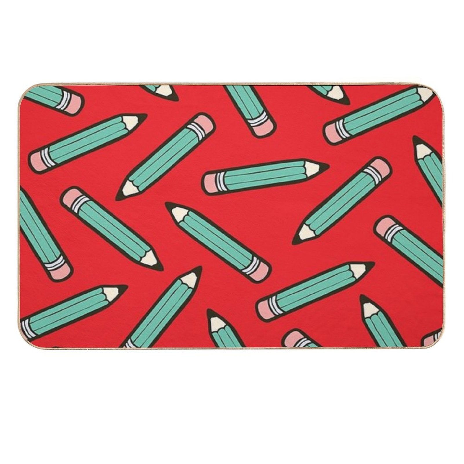 Pencil Power Red Pattern  Dirt-Trapping Bath Mat