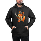 Cute Samurai Fox Katana Warrior Raglan Baseball Shape Retention Hoodie