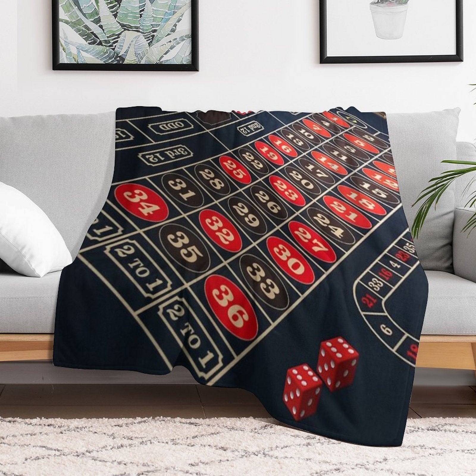Roulette, Gambling,dice,casino Plush Throw Blanket