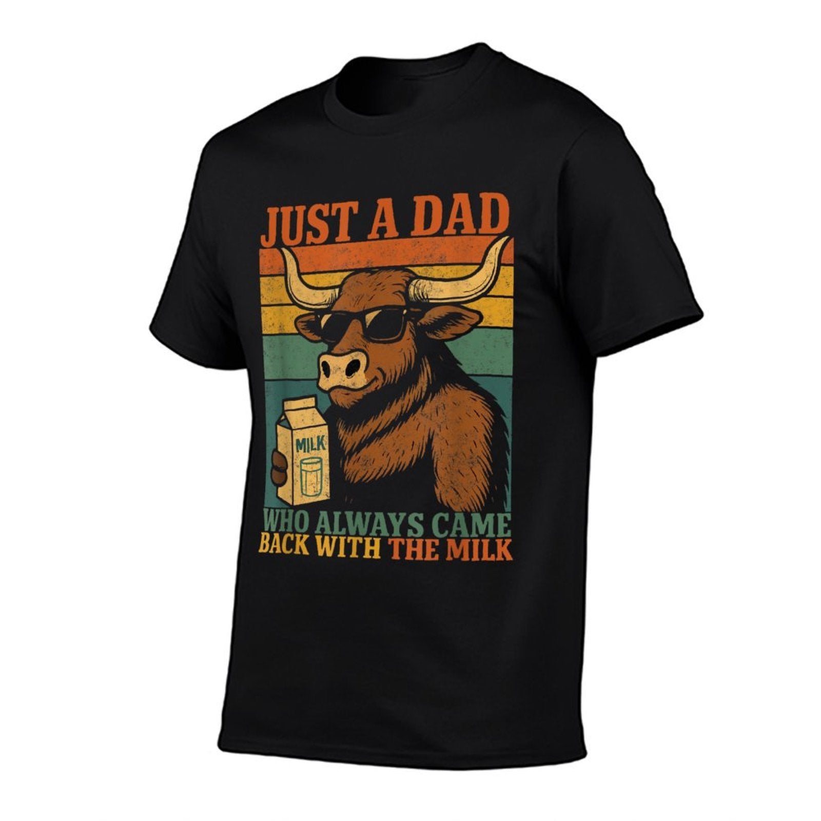 Just A Dad Who Always Came Back With The Milk Funny Dad  Polyester Blend T-Shirt