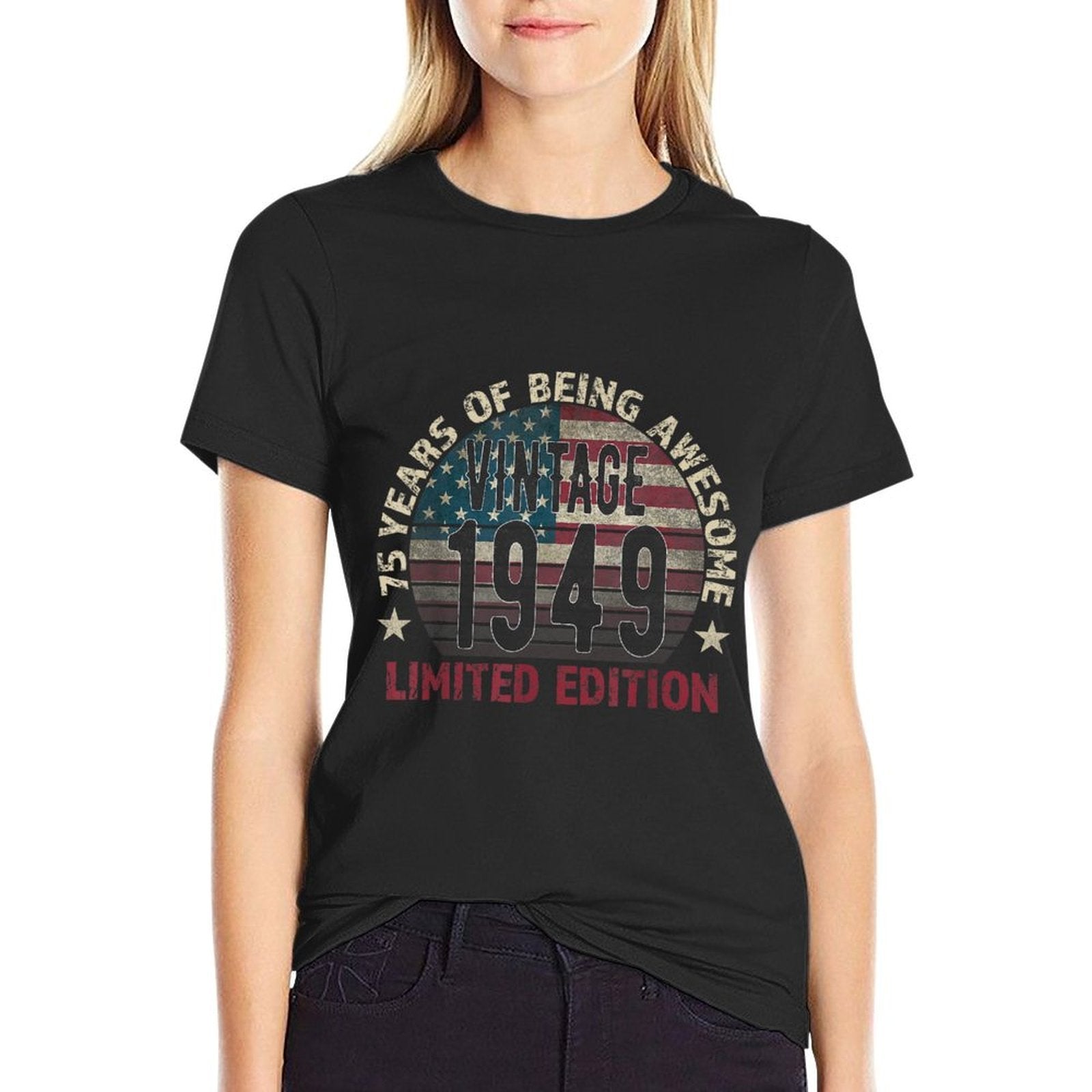 75th Birthday Gift Men Vintage Born 1949 Turning 75 Year Old  Stretchy T-Shirt