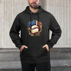 Patriotic Baseball 4th Of July Men USA American Flag Boys Breathable Fabric Hoodie