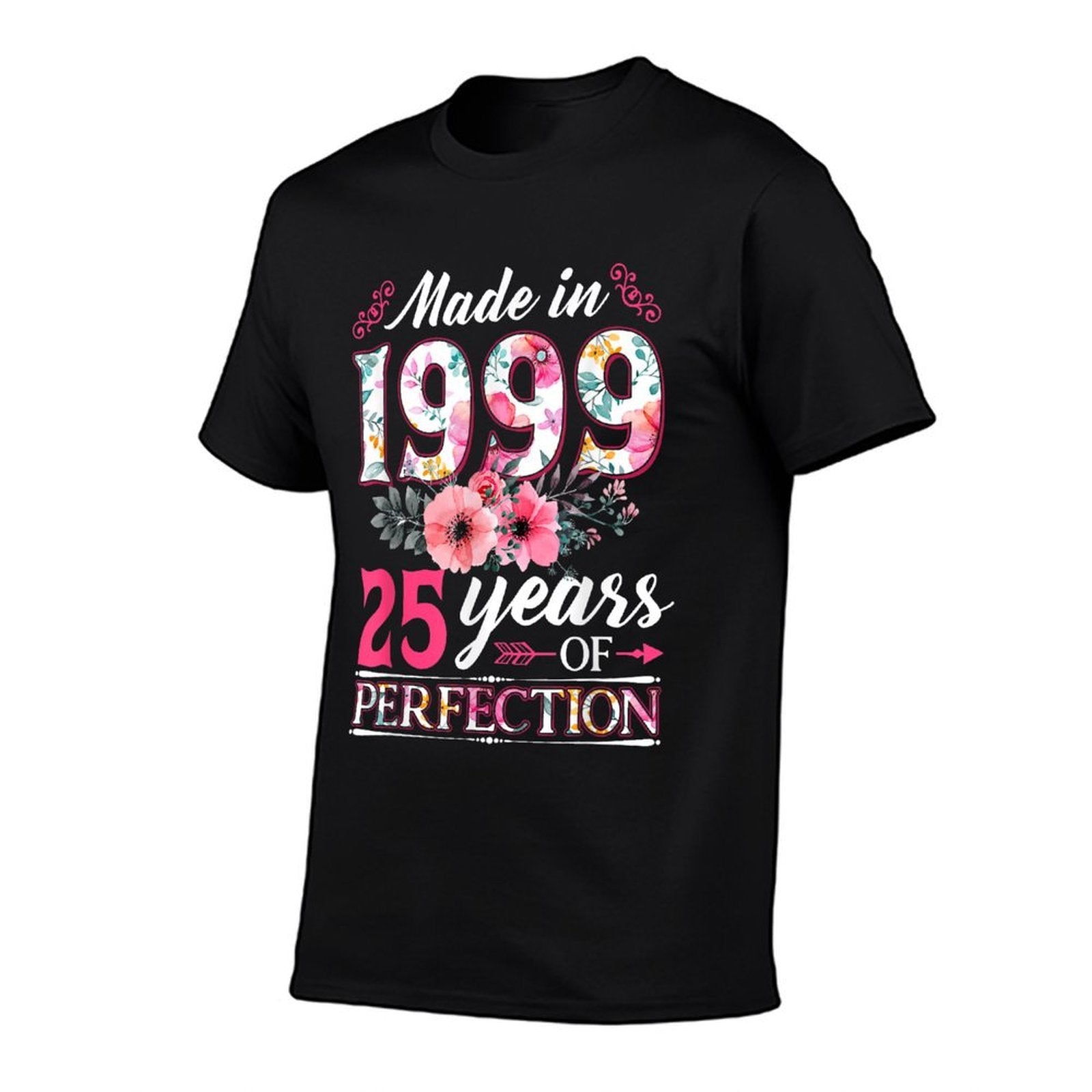 25 Year Old Made In 1999 Floral Flower 25th Birthday Womens  Quick-drying T-Shirt