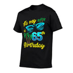 It's My 65th Birthday Tropical Beach Summer 65 Years Old  Oversized Silhouette T-Shirt