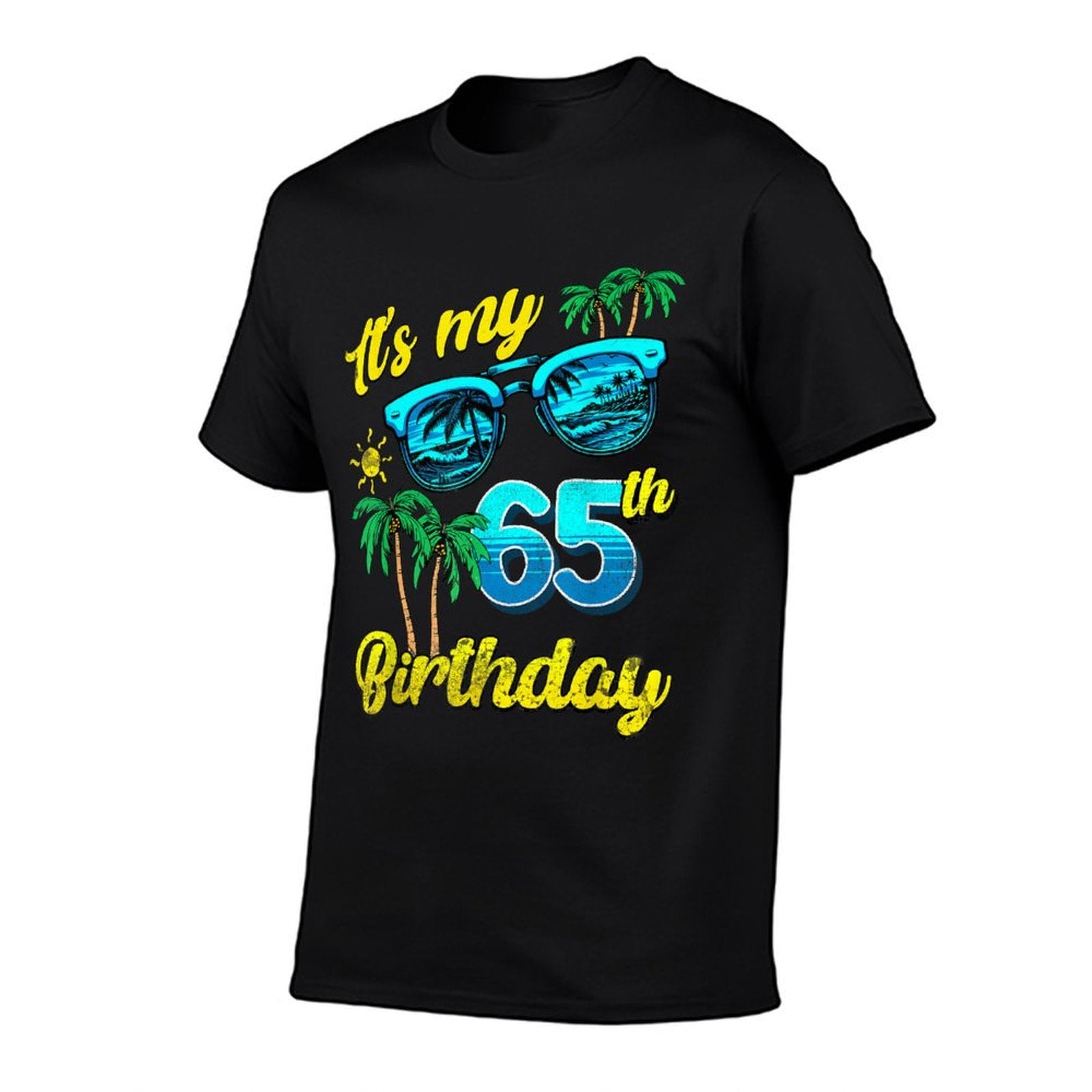 It's My 65th Birthday Tropical Beach Summer 65 Years Old  Oversized Silhouette T-Shirt