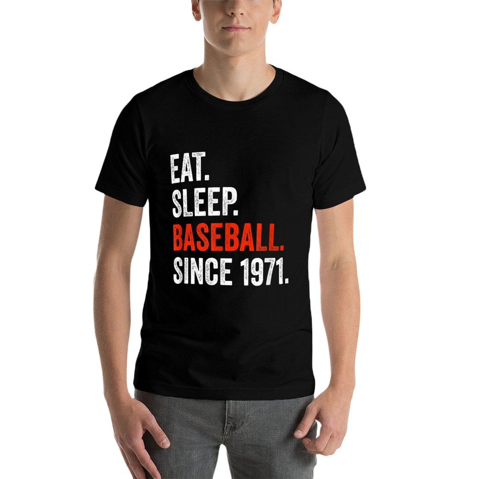50th Birthday Baseballs Eat Sleep Since 1971 Men Women  Odor-resistant T-Shirt