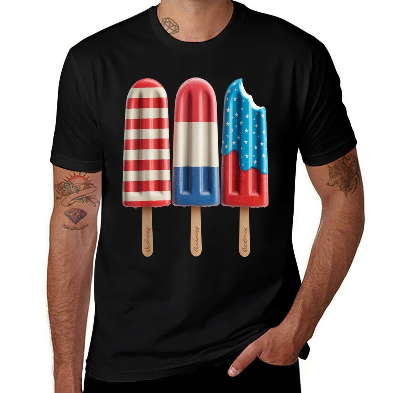 4th Of July Bomb Popsicle Red White Blue American  Odor-resistant T-Shirt