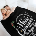 Vintage White Christmas Movie Machine-washable Throw Blanket