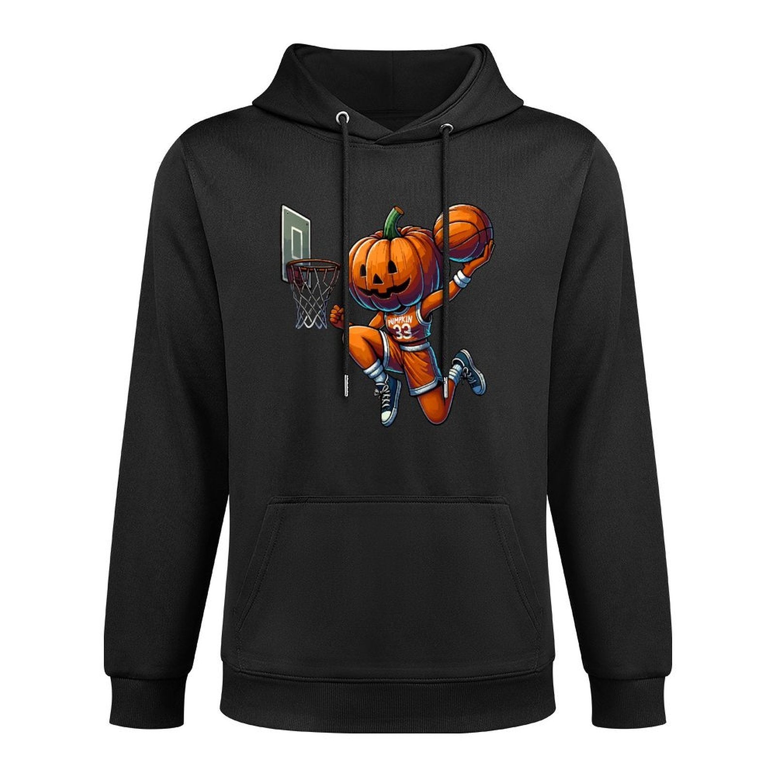Pumpkin Playing Basketball Dunk Halloween Costume Sports Unisex Design Hoodie
