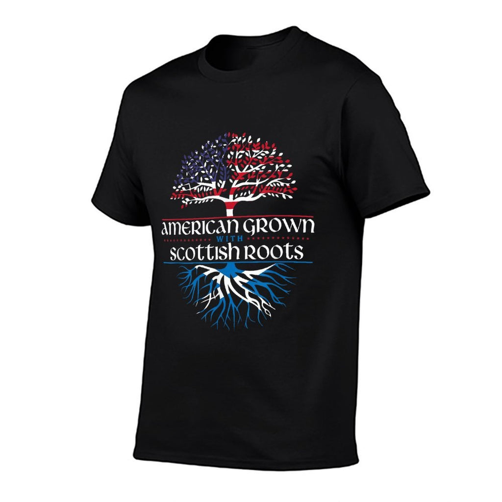American Grown with Scottish Roots - Scotland Pride Heritage  Trendy Pattern T-Shirt