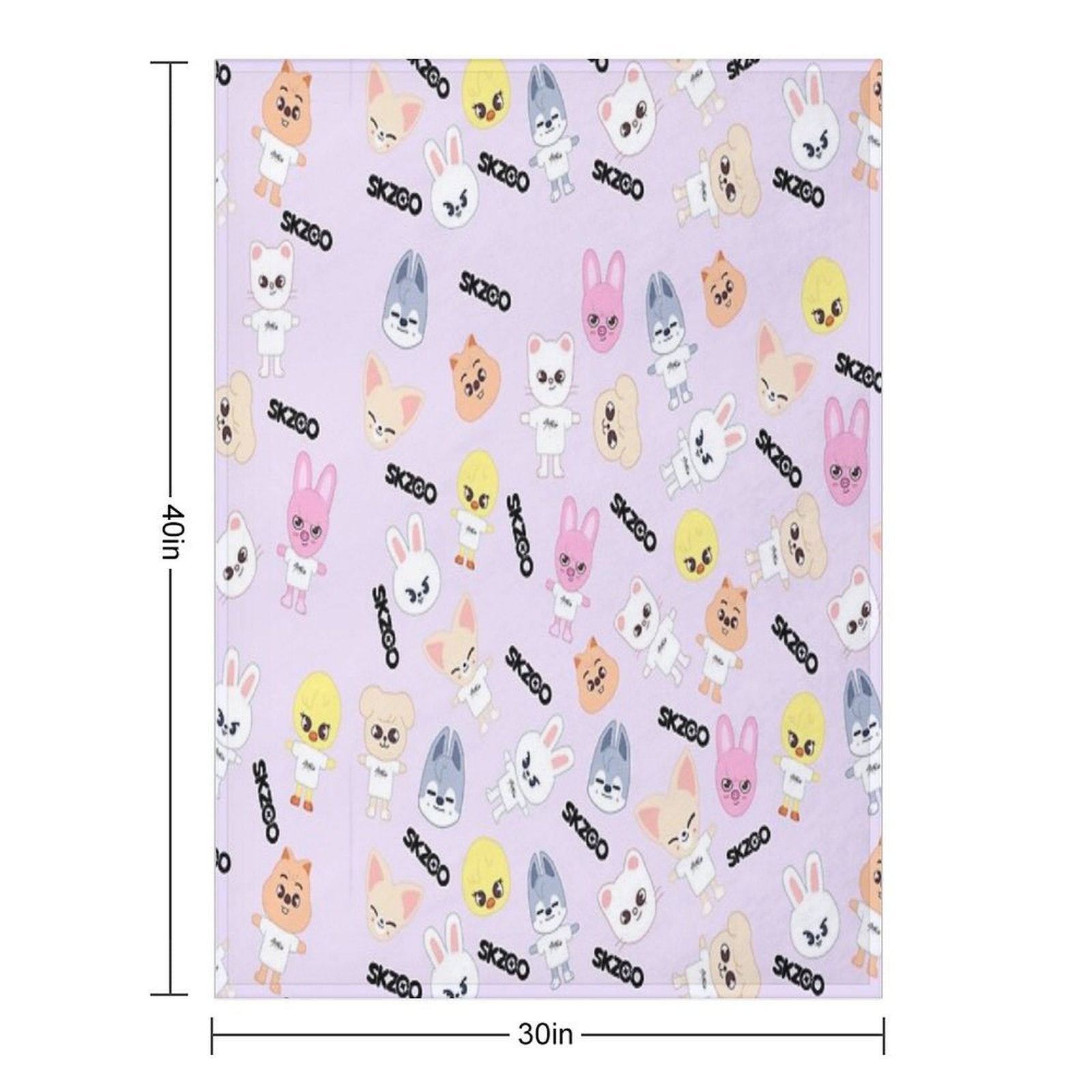STRAY KIDS (SKZOO) All Members Pattern All-season Throw Blanket