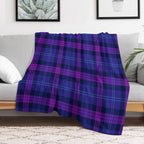 Great Scot Tartan  Cute Blue And Purple Scottish Plaid Eco-conscious Throw Blanket
