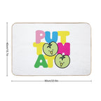 Kawaii Green Tomato Mascot No. 2  Anti-Trip Bath Mat
