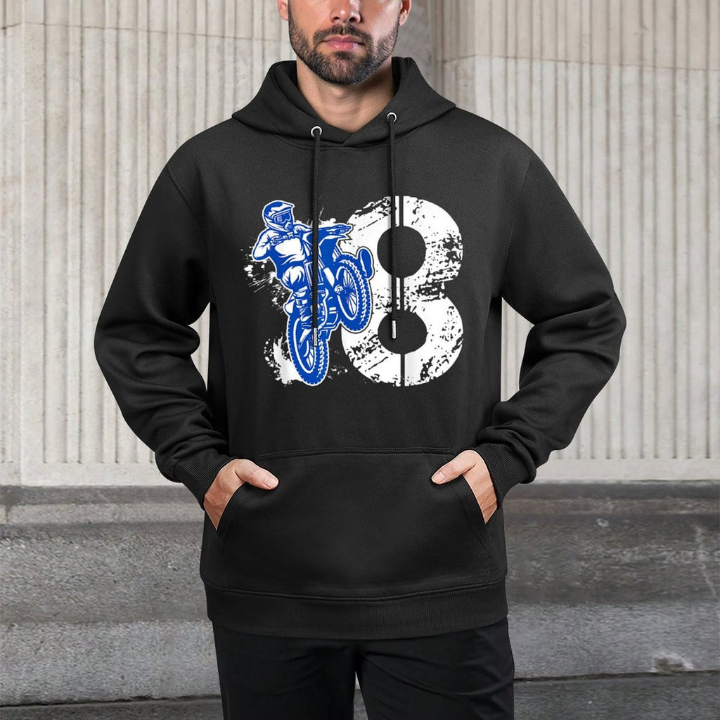 8th Birthday Party Dirt Bike Boy 8 Year Old Dirt Biker Easy Care Hoodie