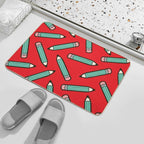 Pencil Power Red Pattern  Dirt-Trapping Bath Mat