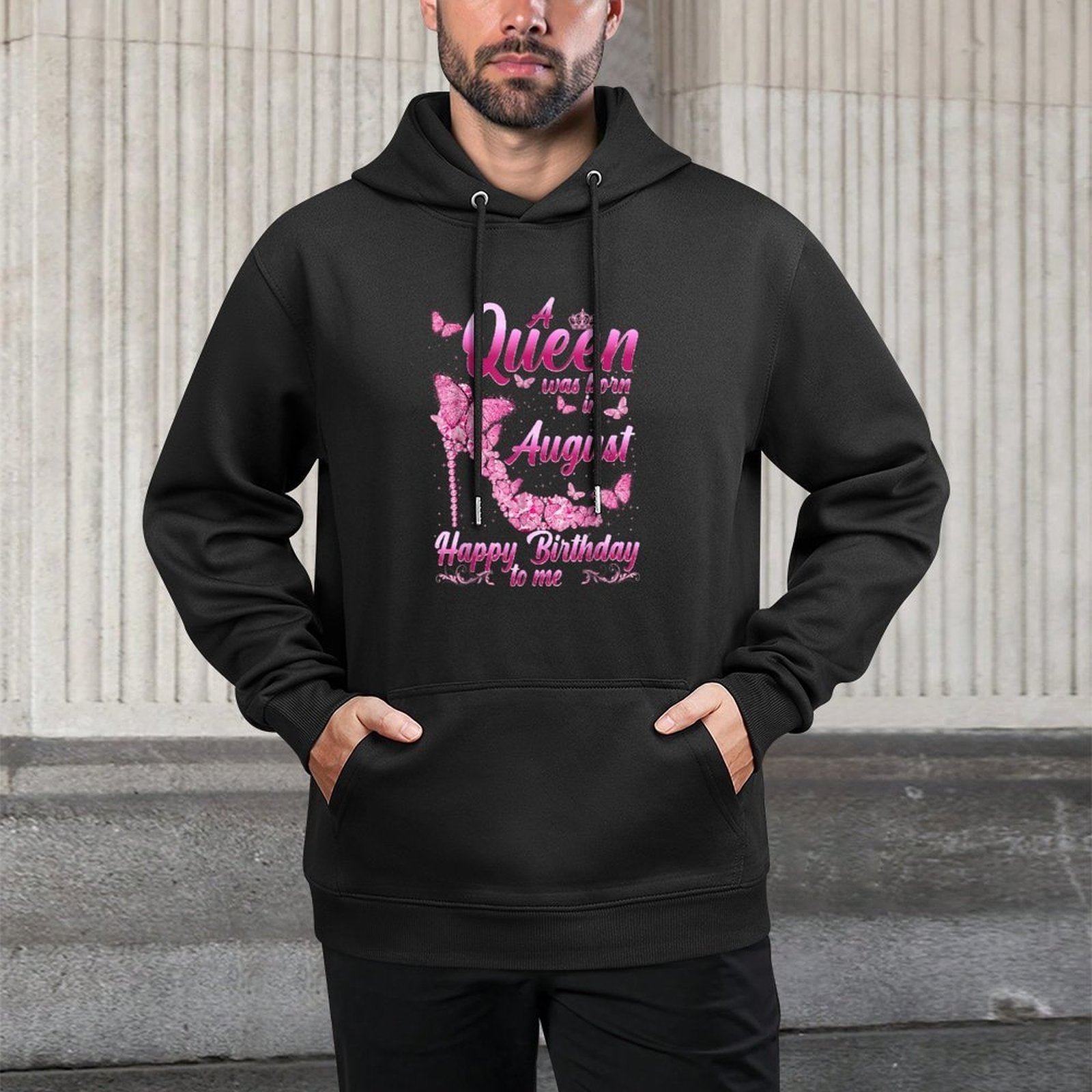 Womens August Is My Birthday Queen The Whole Month Girl Machine Washable Hoodie