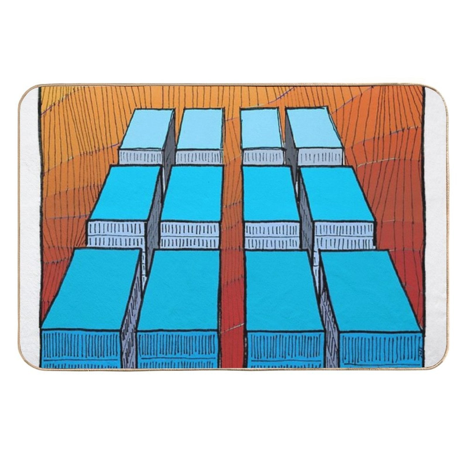Urban Theme 12 Skyscrapers  Pet-Safe Bath Mat