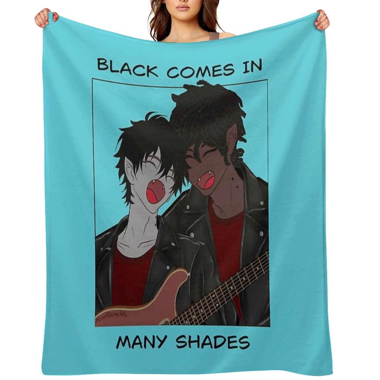 Black Comes In Many Shades Vampire Musician Wrinkle-free Throw Blanket