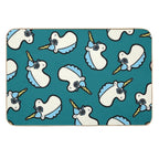 Unicorns Are Cool Pattern - Blue  Rapid-Drying Bath Mat