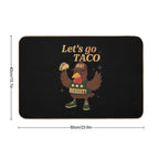4th Of July Patriotic Lets Go USA TACOS Chicken  Non-Slip Bath Mat