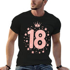 18 Pink Crown 18 Years Old Happy 18th Birthday Girl Kids  Soft T-Shirt