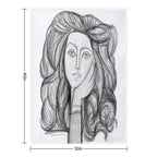 FRANCOISE 1946  Vintage Abstract Charcoal Print All-season Throw Blanket