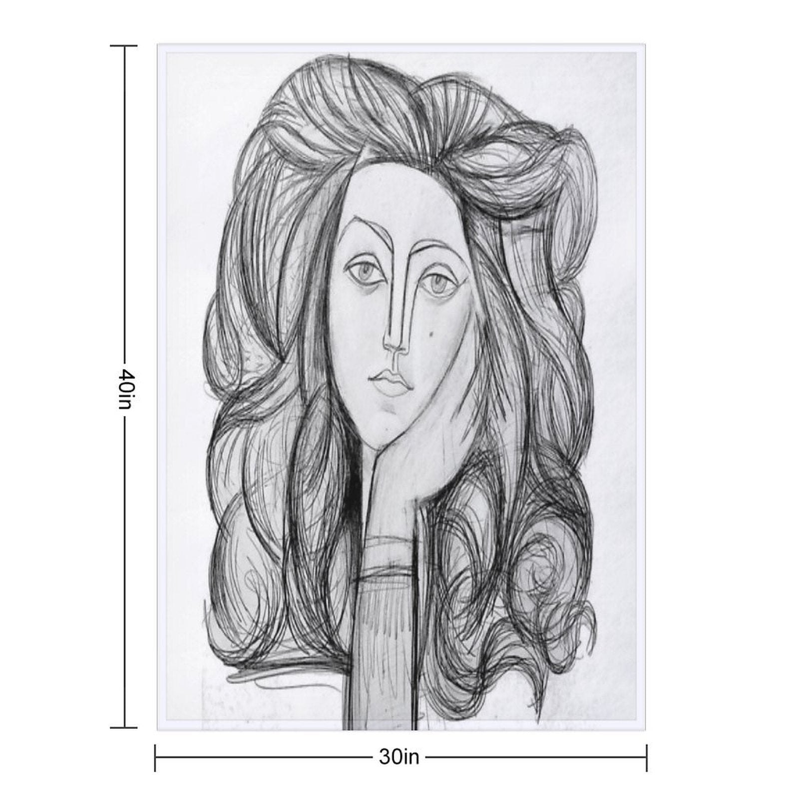 FRANCOISE 1946  Vintage Abstract Charcoal Print All-season Throw Blanket