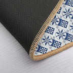 Blue Floral Portuguese Tile  Pet-Safe Bath Mat
