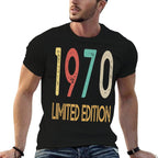 1970 Limited Edition - Vintage 50th Birthday Gift 50 Years  Heathered Texture T-Shirt