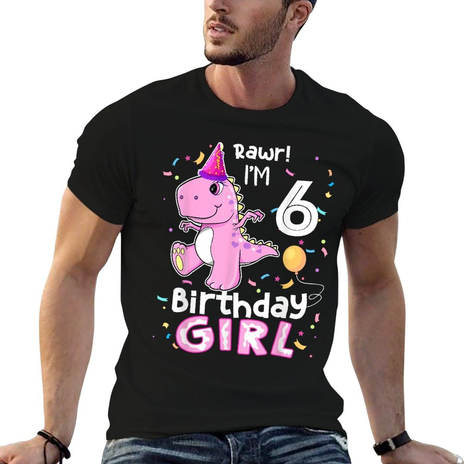 6 Year Old Dinosaur Birthday 6th T Rex Dino Six Saurus  Durable T-Shirt